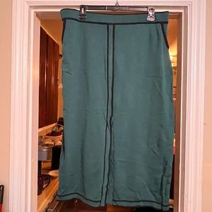 New York & Company, Eva Mendes Green Black Trim Skirt - XXL